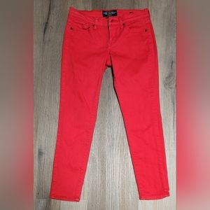 Lucky Brand Womens Red Denim Jeans Size 2/27 Charlie Capri Pants BIN J